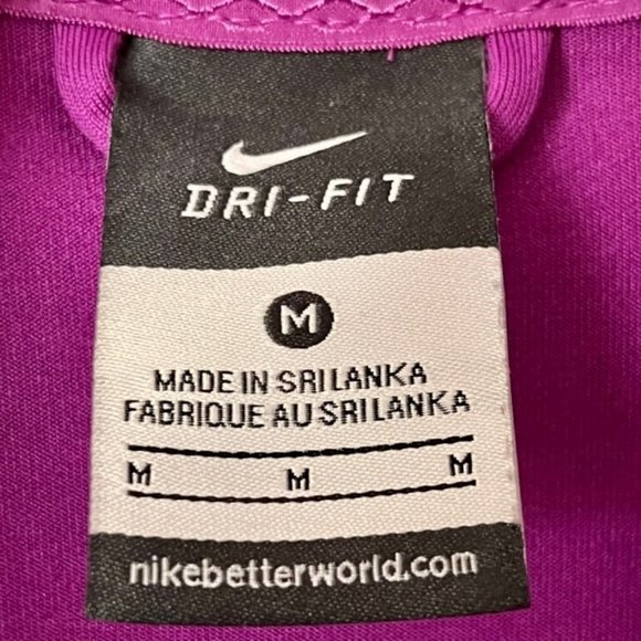 Nike Dri-Fit Purple Full Zip High Neck Stretch Jacket - Purple- M - Picture 8 of 8